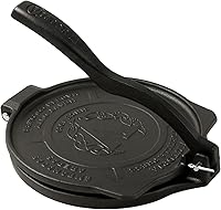 Victoria 8-Inch Cast Iron Tortilla Press - Commercial-Grade HD Iron, Seasoned Flaxseed Oil, Roti Maker, Pataconera, Made in Colombia