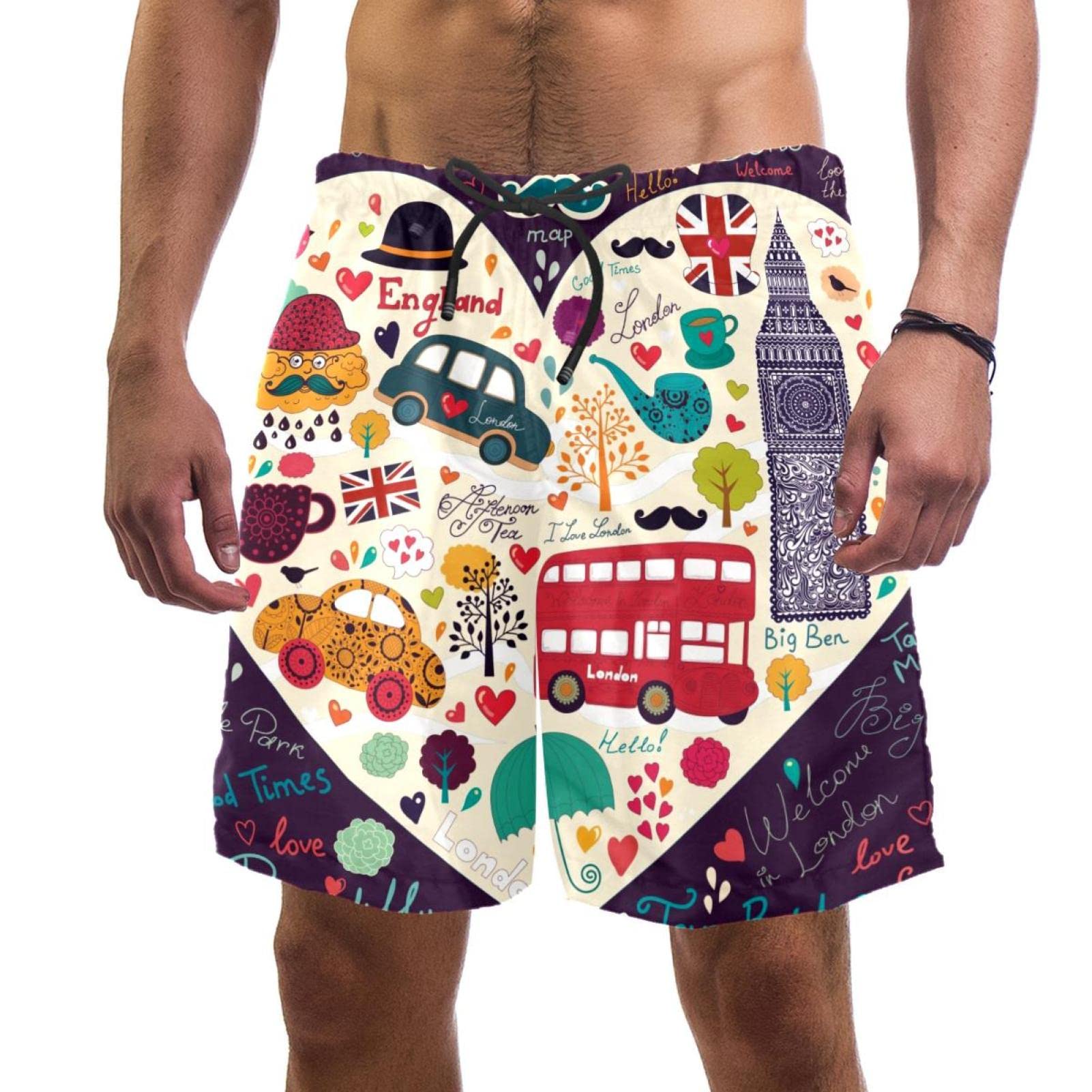 Short de plage à séchage rapide JDEZ pour hommes au style Londres
