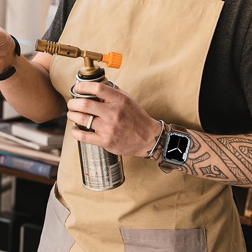 Vista 126 de Correa de cuero compatible con correas de Apple Watch de 1.811 in, 1.772 in, 1.732 in, 1.654 in (Serie 1/2/3) para hombres y mujeres, correa de Azul