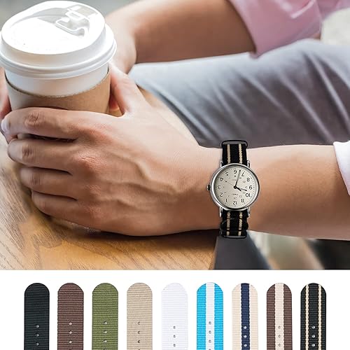 Miniatura 7 de Ritche - Correa NATO de 161820y 22mm de nailon de primera calidad con hebilla de acero inoxidable paquete de 4