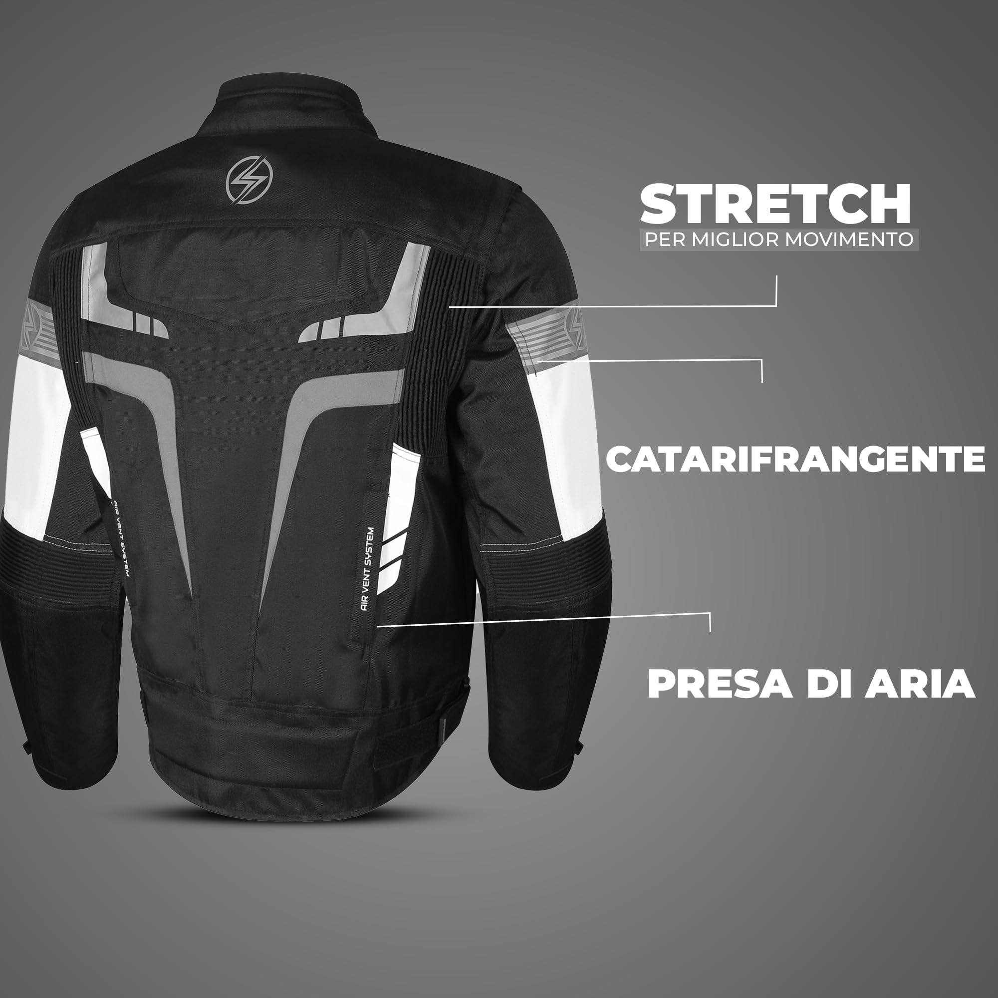 Genérico STORM Chaquet moto para hombre de pana impermeable protectora homologada CE para carreras para todas las estaciones con brazos desmontables