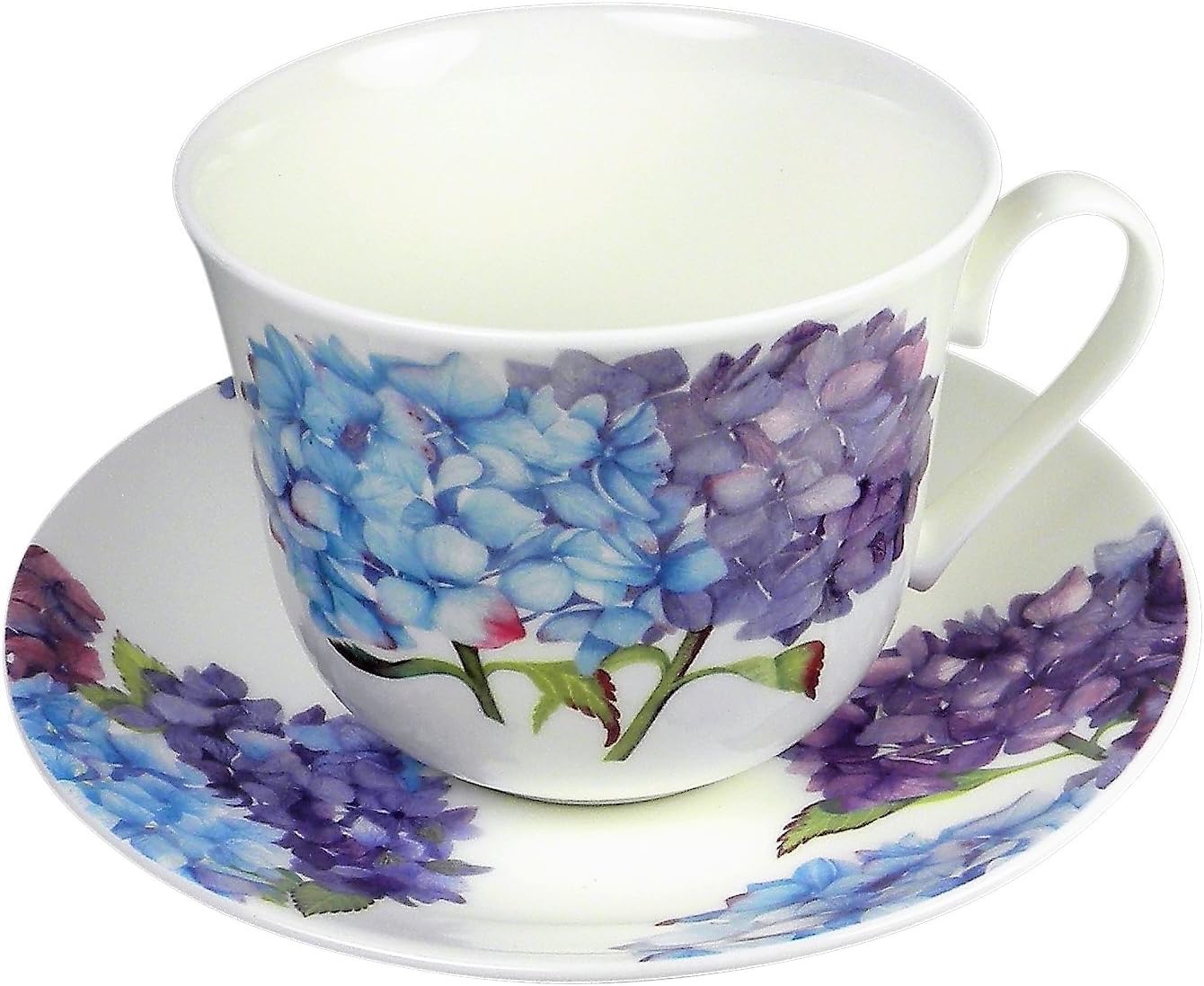 Jumbo Breakfast Cup and Saucer in Hydrangea Design