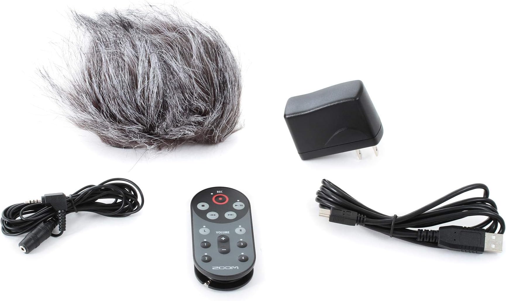 APH-6 Accessory Package for H6 Portable Recorder, Includes Remote Control with Extension Cable, USB AC Adapter, and Hairy Windscreen