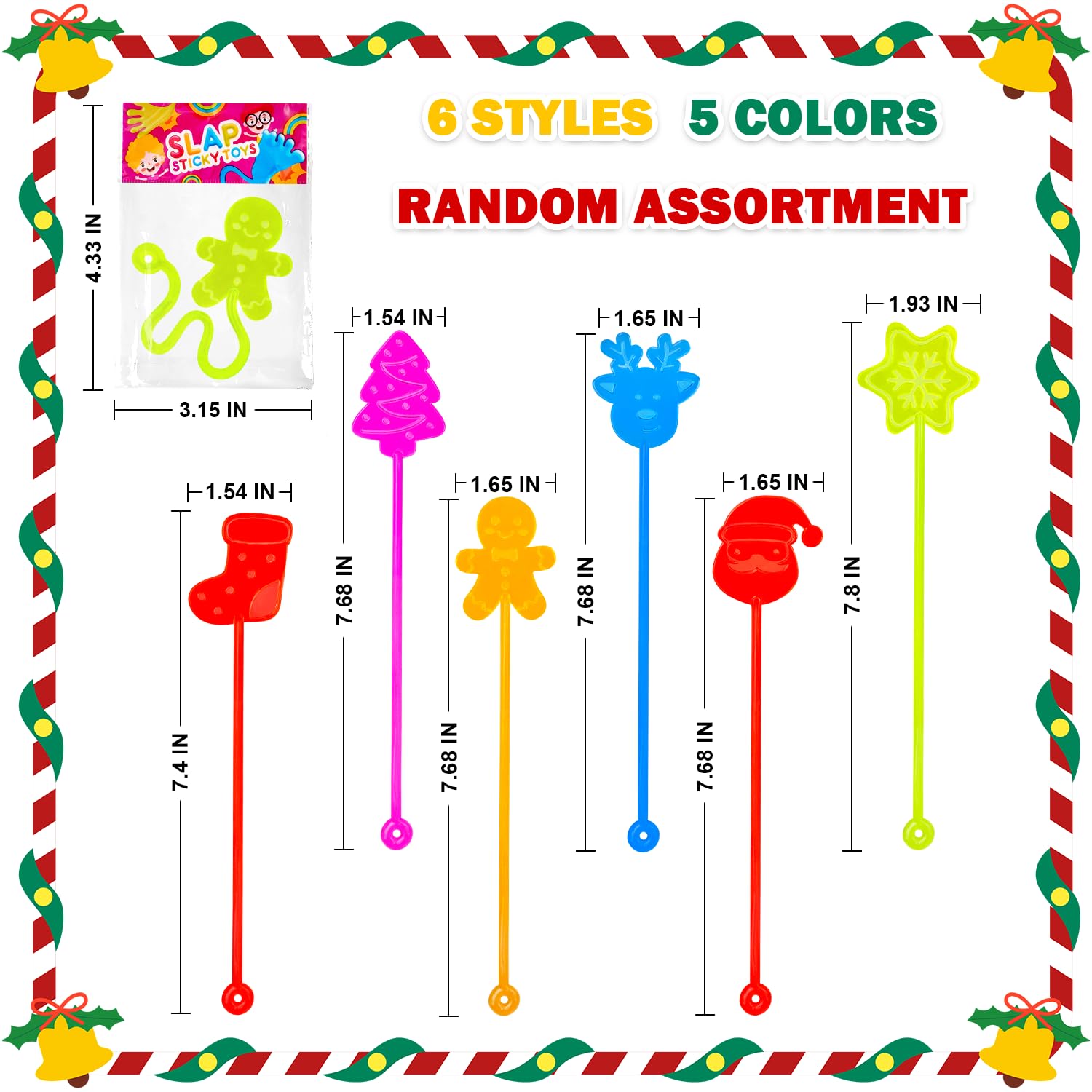 Wondrus Winter Sticky Hands Toys Gifts Prizes for Kids 24 PCS, Small Goodie Treat Bag Stuffers Fillers for Toddlers, Winter Party Favors Supplies School Classroom Non Candy Treats Items for Students