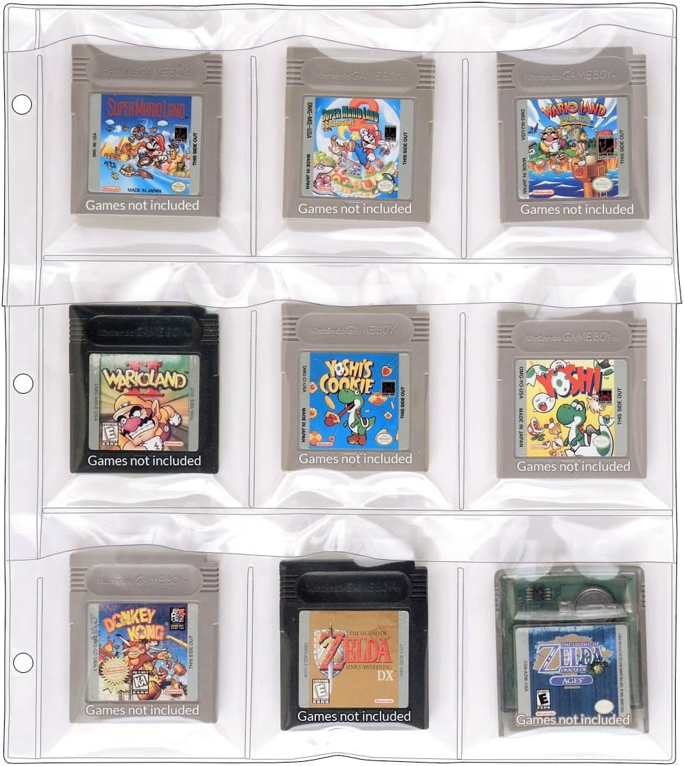 StoreSMART - 9-Pocket Binder Page for Game Boy Cartridges - 100-Pack - SPT1823F-100