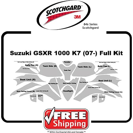 Amazon Com Kit For Suzuki Gsx R 600 750 06 07 3m 846 Series Scotchgard Paint Protection Automotive