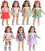 18 Inches Doll Clothes Accessories Sets, Fashion Doll Clothes Unicorn Rainbow Butterfly Leopard Dresses Glasses Fit 18 Inch Dolls