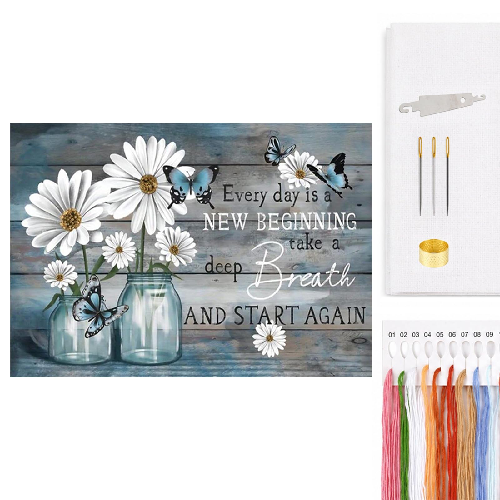 POETRYDRAW Vase Full 14CT 2 Strands DIY Counted Needlework Embroidery Kit 19.69x12.99 Inch Cross Stitch Embroidery Kits Cross Stitch Patterns Arts Craft Kits for Beginners Adults Home Decor