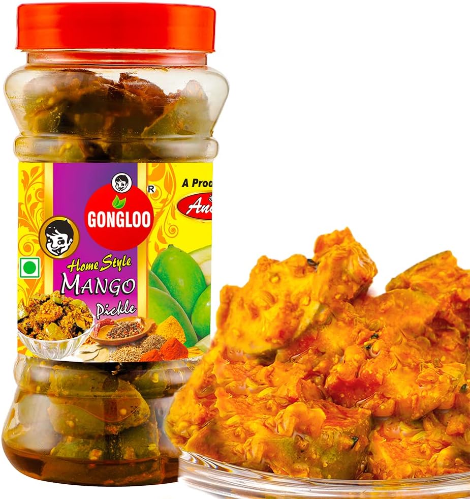 GONGLOO Homemade Mango Pickle | Traditional Kaccha Aam Ka Achar | Authentic Indian Taste | No Preservatives | High in Vitamin C | Hygienically Packed | Improves Digestion | 400gm