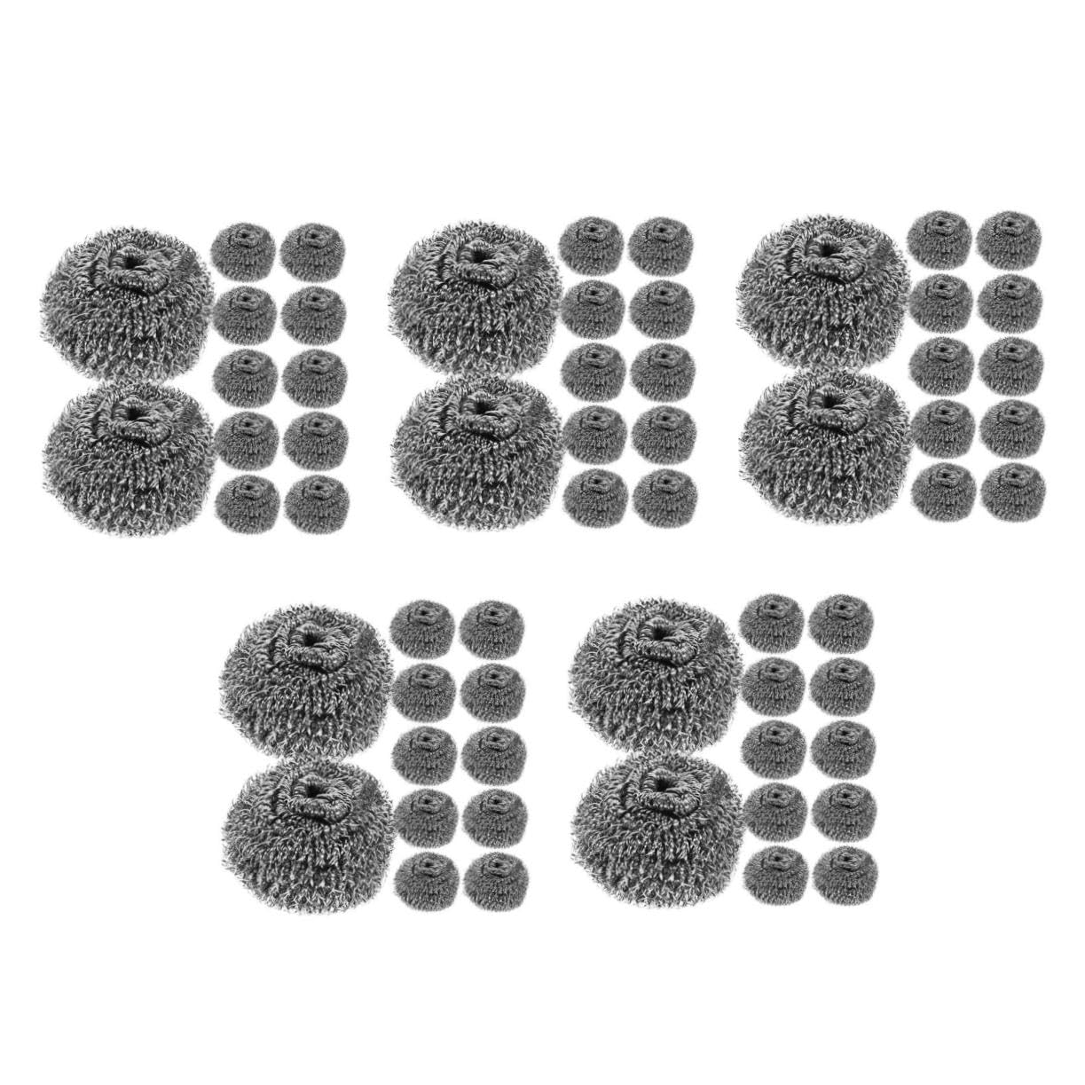 FOMIYES 60 Piezas Estropajos Acero Alambre Resistentes para Limpieza Cocina Ollas Sartenes y Hornos Multiusos sin Rayaduras