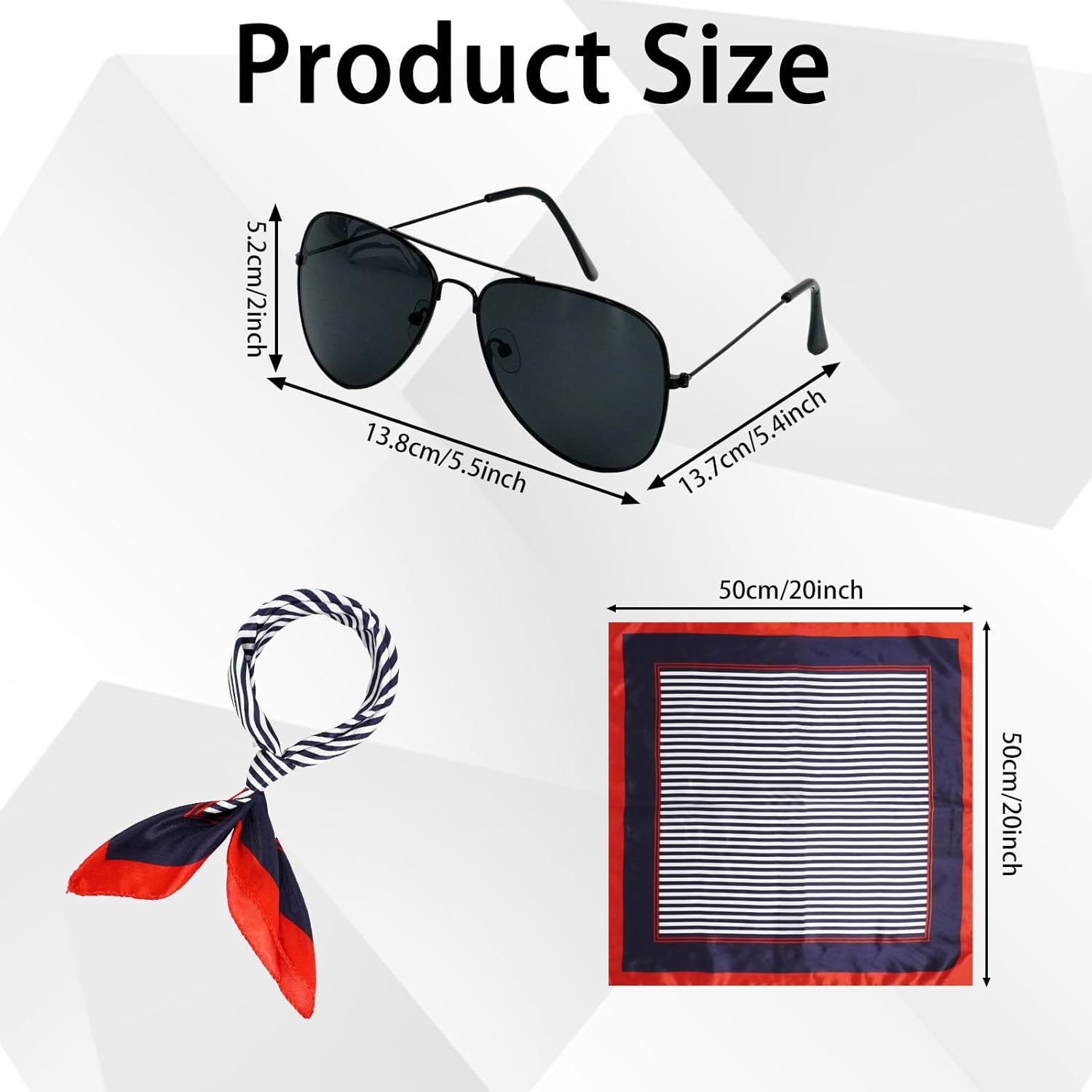 42 Pcs Sailor Costume Accessories with Navy Blue White Sailor Nautical Cap Scarf Sunglasses for Teens Dressing Up Women Men Halloween Party Costume Supplies