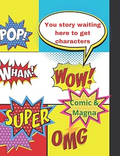 Blank Comic Magna Book (Series 1) - with 8 assorted variety set of 120 templates 8.5 x 11 in - Series 1: 120 Book Pages-Variety Assorted templates ... Your Own Comic, animation, and Magna Book