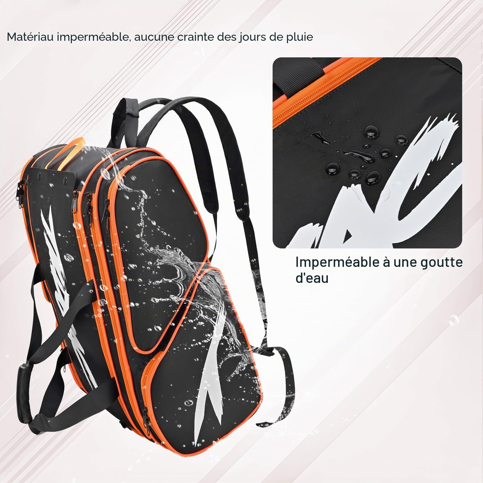 TILDOSAC Padel Racket Bag Duffle Sac à Dos pour Padel Pickleball Paddles,Protector Sac à Dos, Grande Sport Paddel Tasche