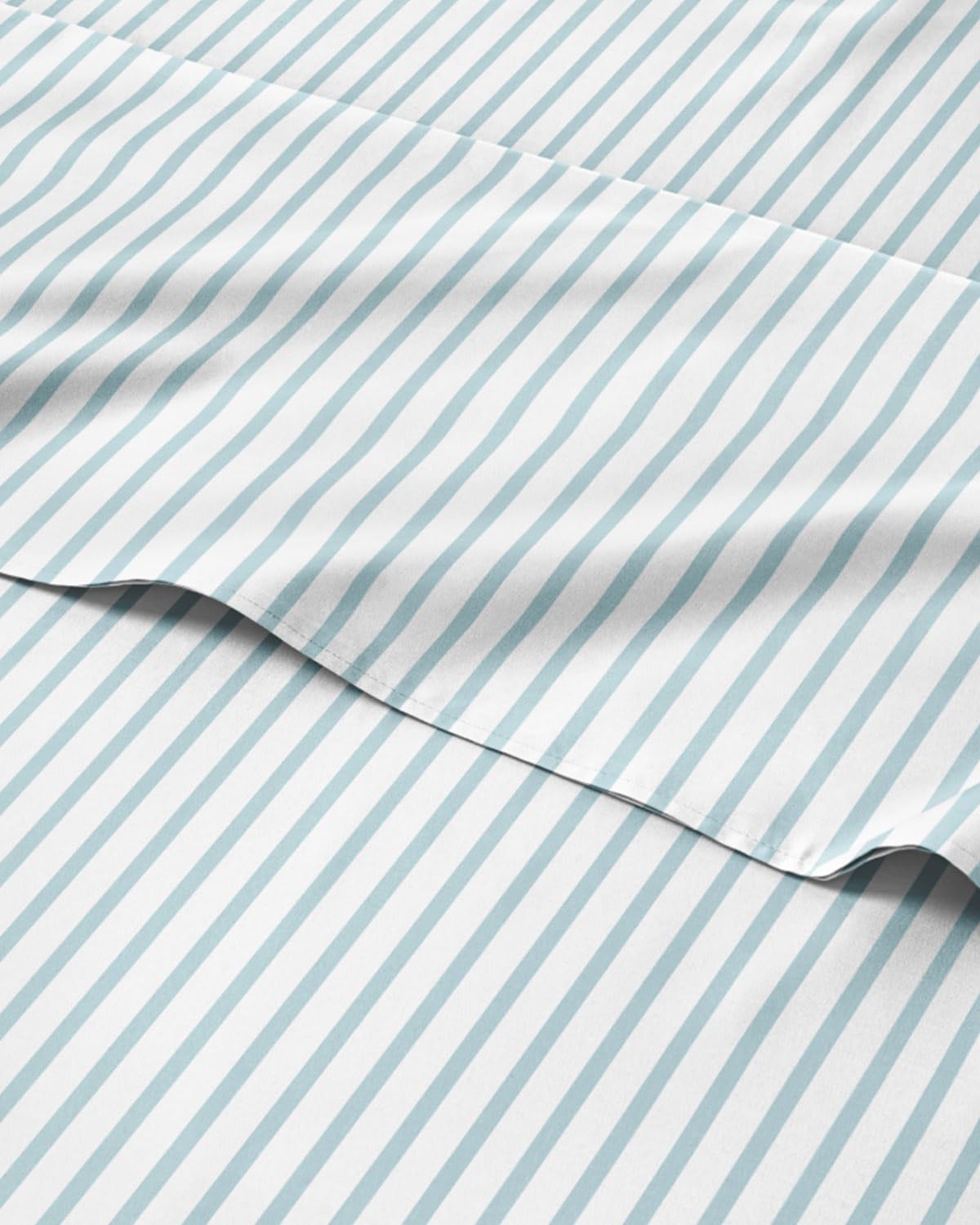 Striped King Size Sheets Set, 4 Pieces, 16" Deep Pocket - Sky Stripe