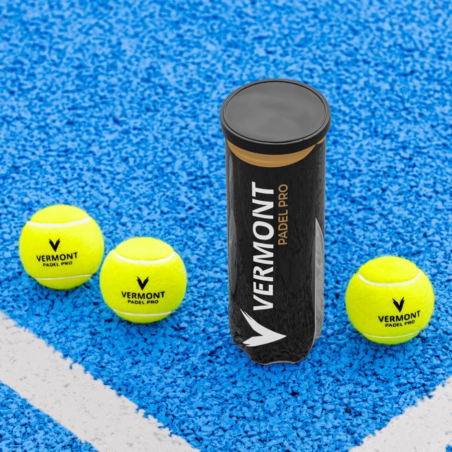 Vermont Padel Pro Balls | Premium Padel Balls Approved by International Padel Federation – Available in Pressurized Tubes - Ideal for Professional Play & Advanced Players