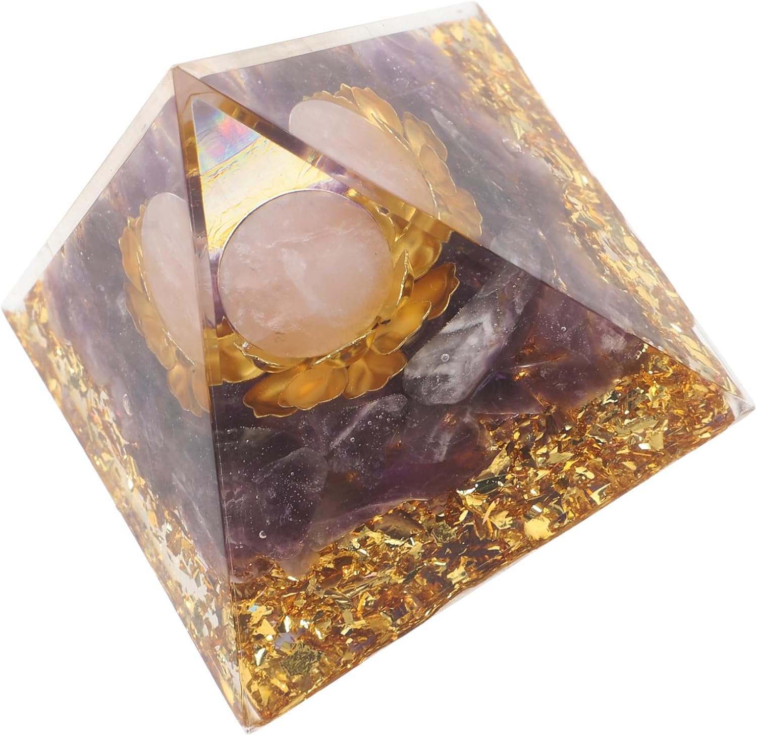 BESPORTBLE Mini Crystal Pyramid Model with Comfortable Feel and Expertly Polished Finish, Unique Design Sculpture for Home and Car Décor, Versatile Style and Luxurious Feng Shui Ornament