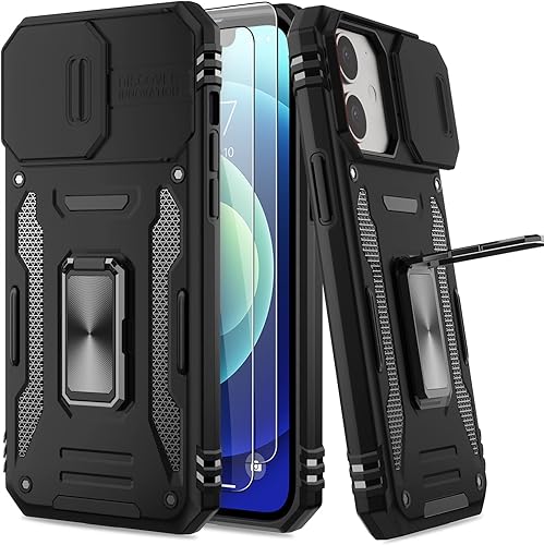 AUPAI Funda protectora para iPhone 15 Pro con protector de pantalla, cristal transparente, antiamarillo, resistente funda protectora de acrílico con