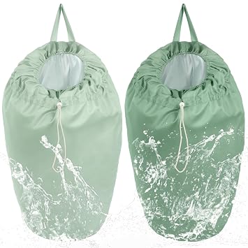 Nuogo 2 Pack Reusable Diaper Pail Liner Bags Hangable Pail Liner with Strap Washable Cloth Diaper Liners Waterproof Cloth Diaper Wet Bag Pail Pouch for Cloth Diaper, Dirty Diapers, Laundry and Garbage