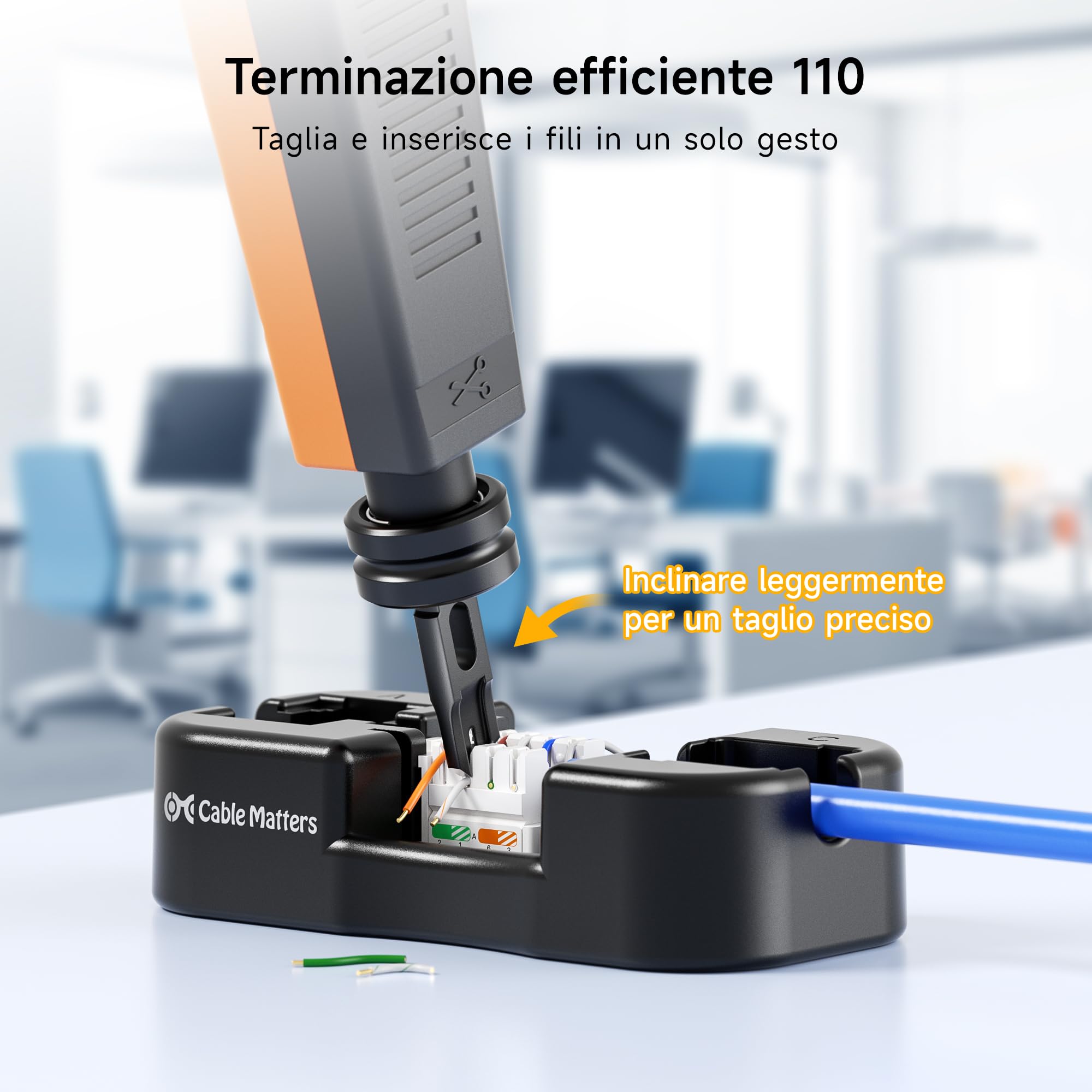 Cable Matters 110 Punch Down Tool con lama 110, strumento Ethernet Punchdown, strumento Keystone Punch Down per rete Cat 8, Cat 7, Cat 6A, Cat 6, Cat 5e, Cat 5