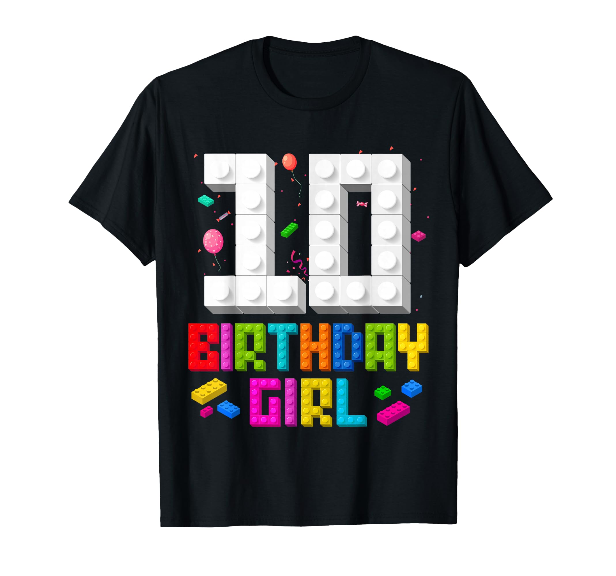 Photo 1 of 10th Birthday Girl Master Builder 10 Year Old Building Block T-Shirt