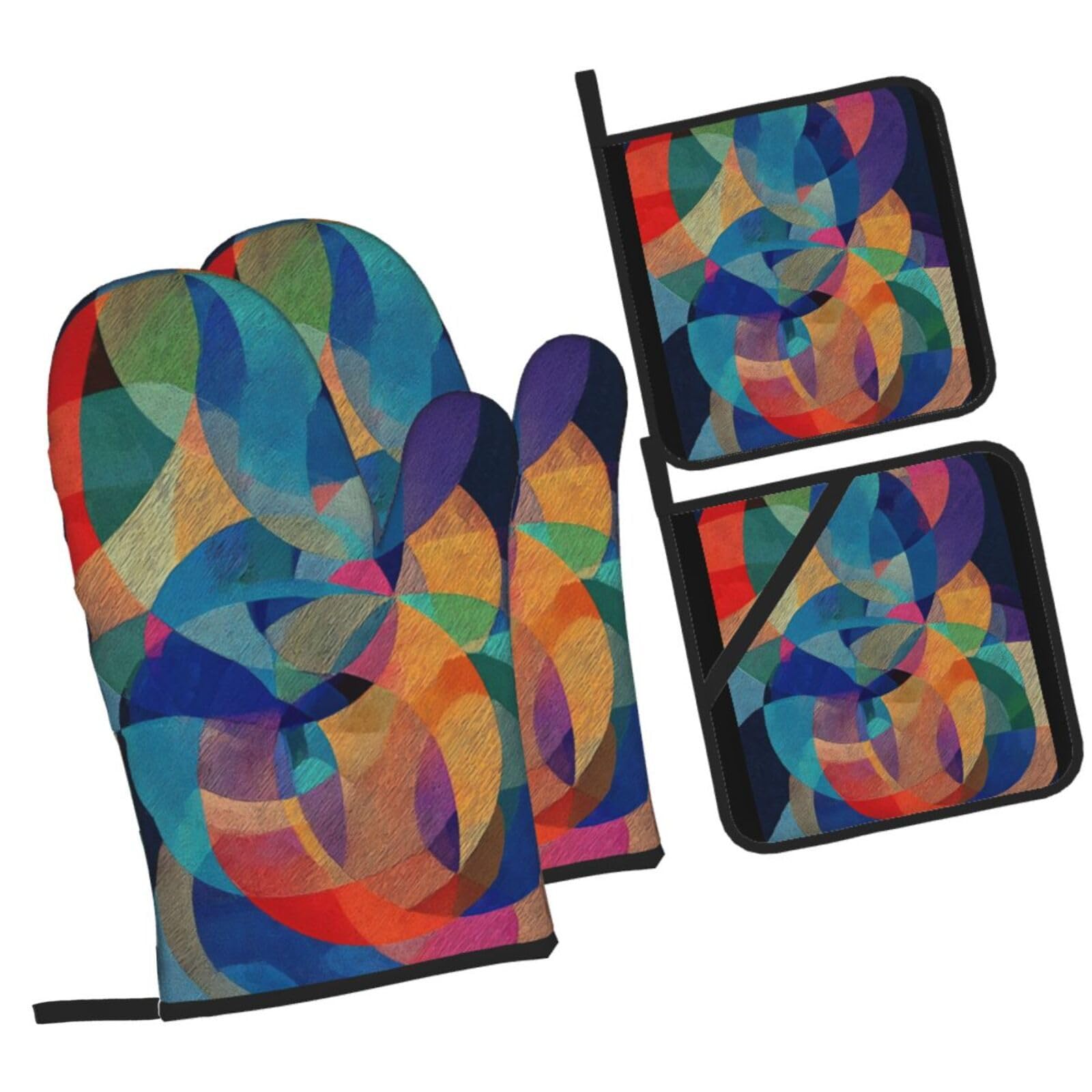 Guantes Barbacoa Azul Verdoso Mate Manoplas Horno Almohadillas Aislantes Juego De 4 - Acolchado Resistente al Calor, Flexible,Cocina multipropósito