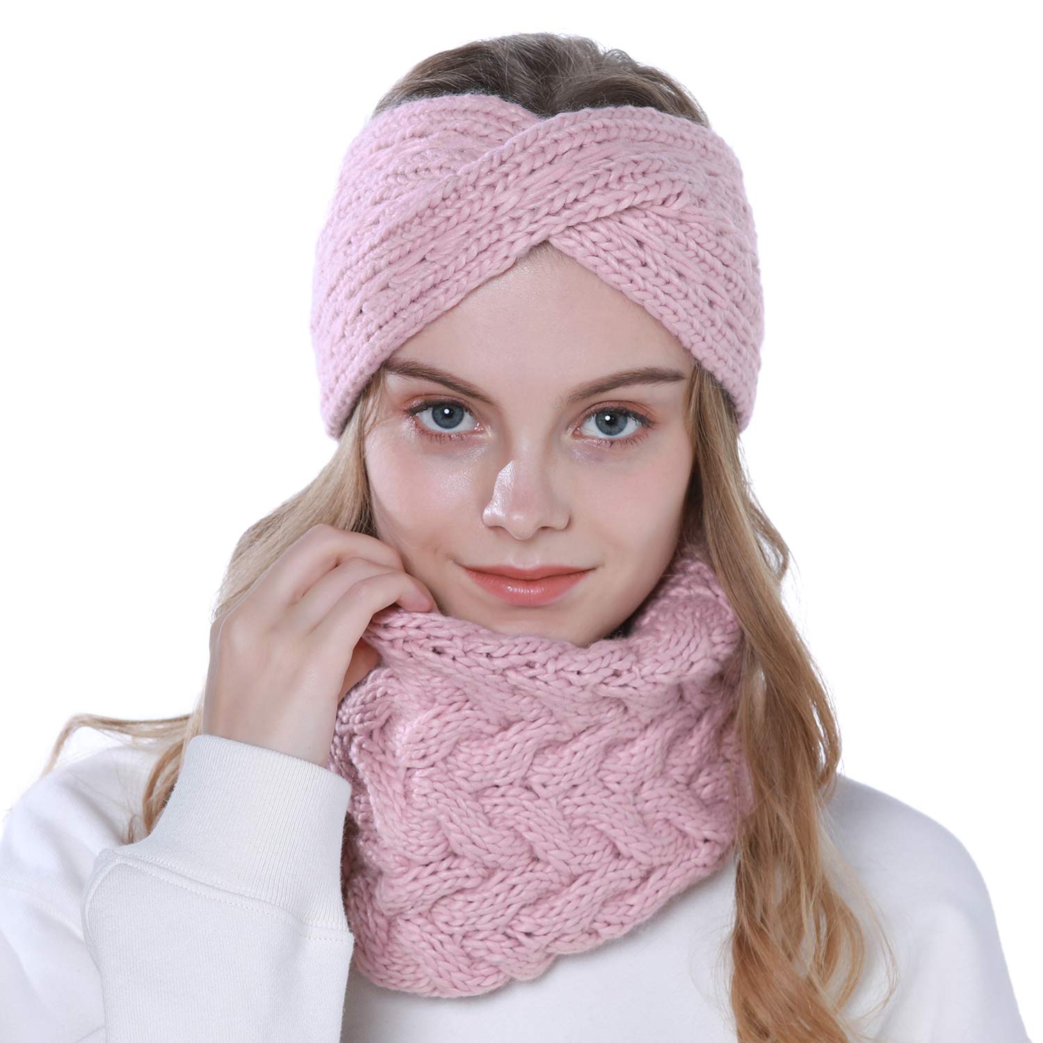 Pcs Winter Knitted Headband With Matching Scarf Set Twist