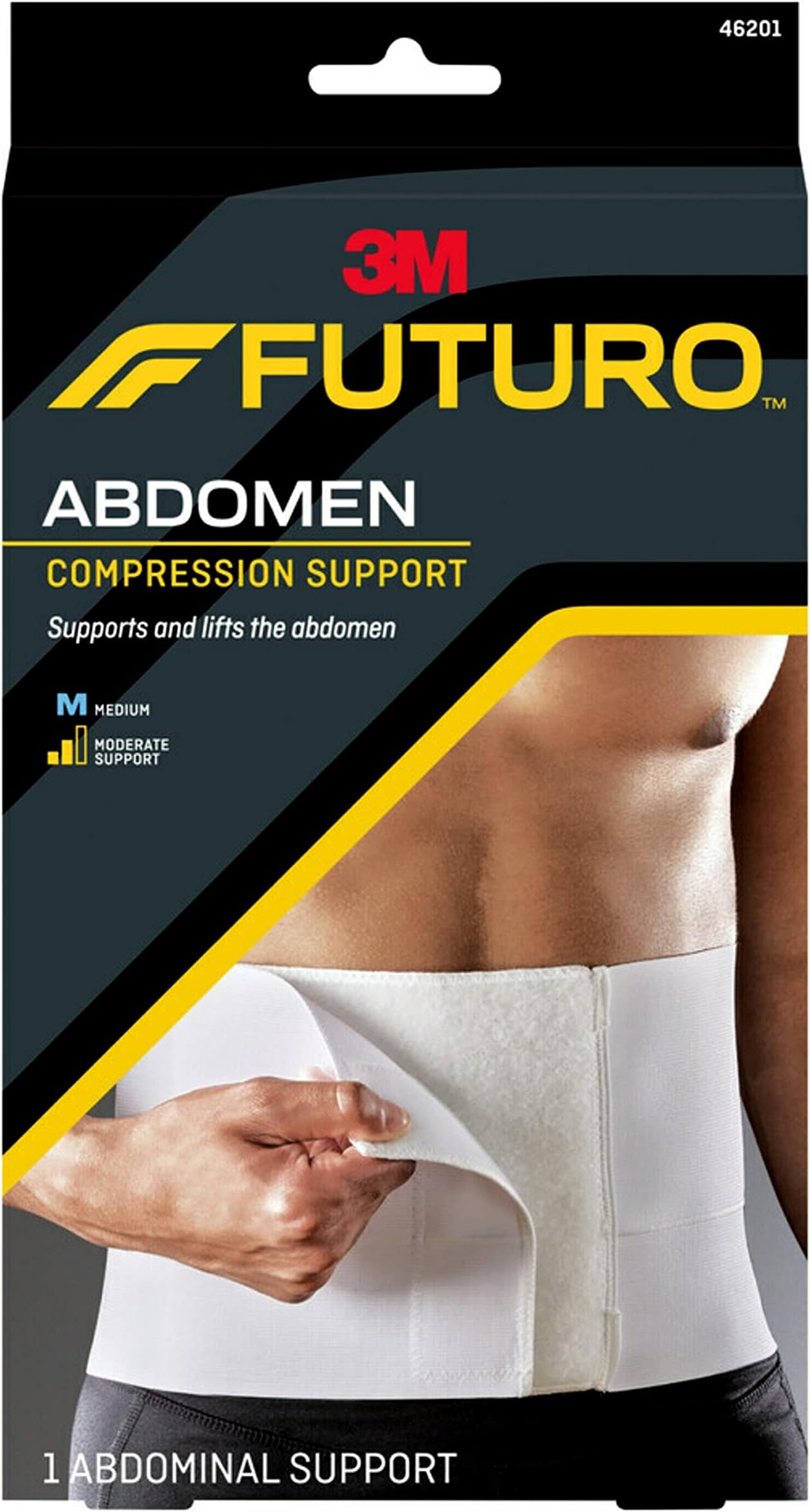 Futuro Abdominal Compression Support Medium size, 1 unit/pack | Beige color | 46201AER | Supports and lifts the abdomen | Moderate support | Abdominal support