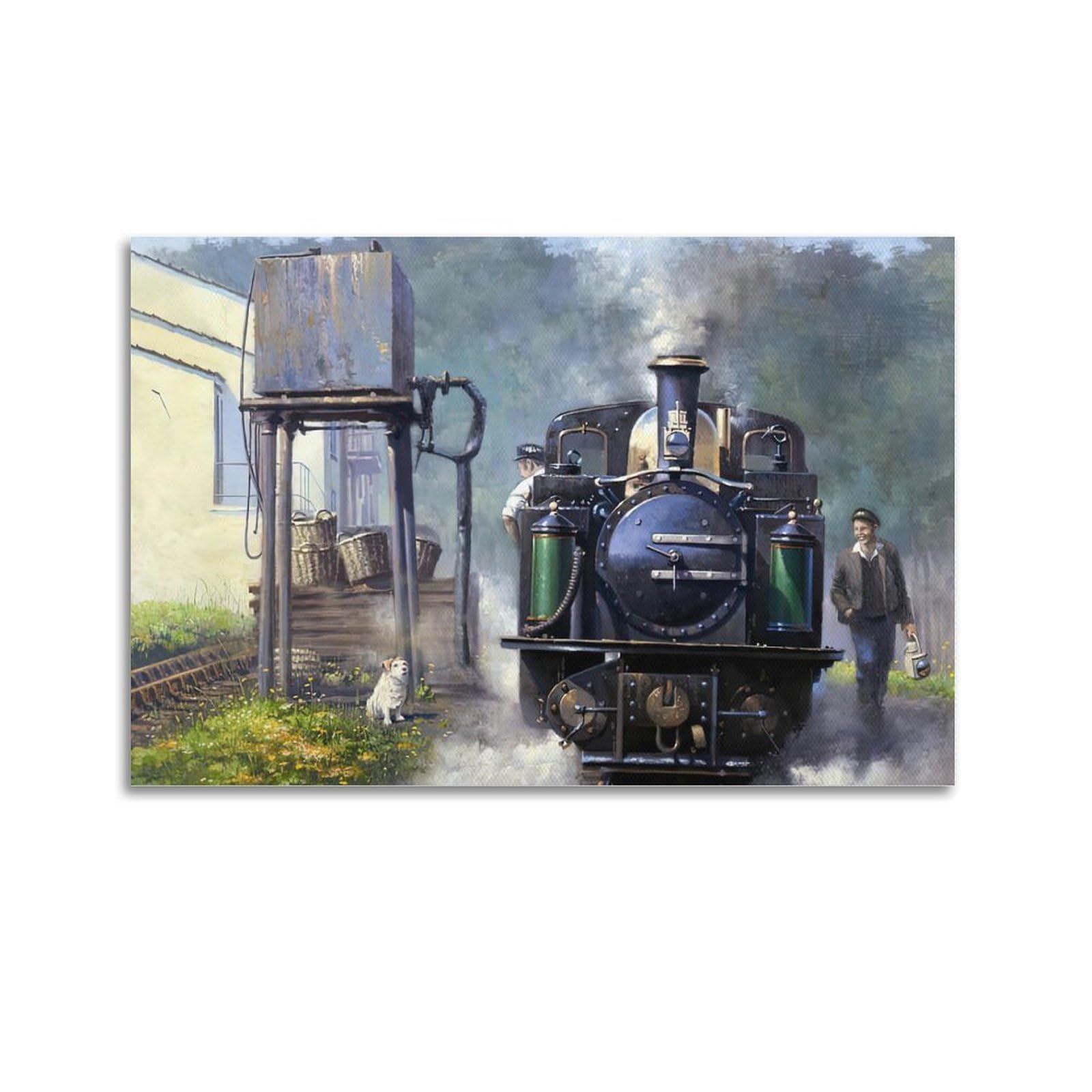 HUIYHB Vintage Steam Train Poster Life Poster Decorative Painting Canvas Wall Posters And Art Picture Print Modern Family Bedroom Decor Posters 24x36inch(60x90cm)