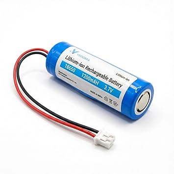3.7V 1200mAh 18650 Lithium-Ion Rechargeable Battery for RC Toys & Electronics, JST 2-Pin Connector, Built-in Protection Circuit (1200mAH)