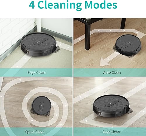 Miniatura 3 de AIRROBO Aspiradora robot, potente succión de 2800 Pa, navegación inteligente, aplicación y control remoto, 120 minutos de tiempo de funcionamiento,