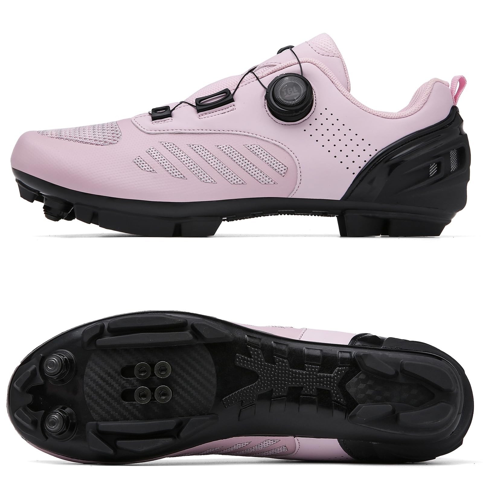 NGARY Fahrradschuhe MTB Damen, Radsportschuhe Atmungsaktive Mountainbike Schuhe kompatibel mit SPD 2 Schrauben mit Cleats Outdoor-Radschuhe