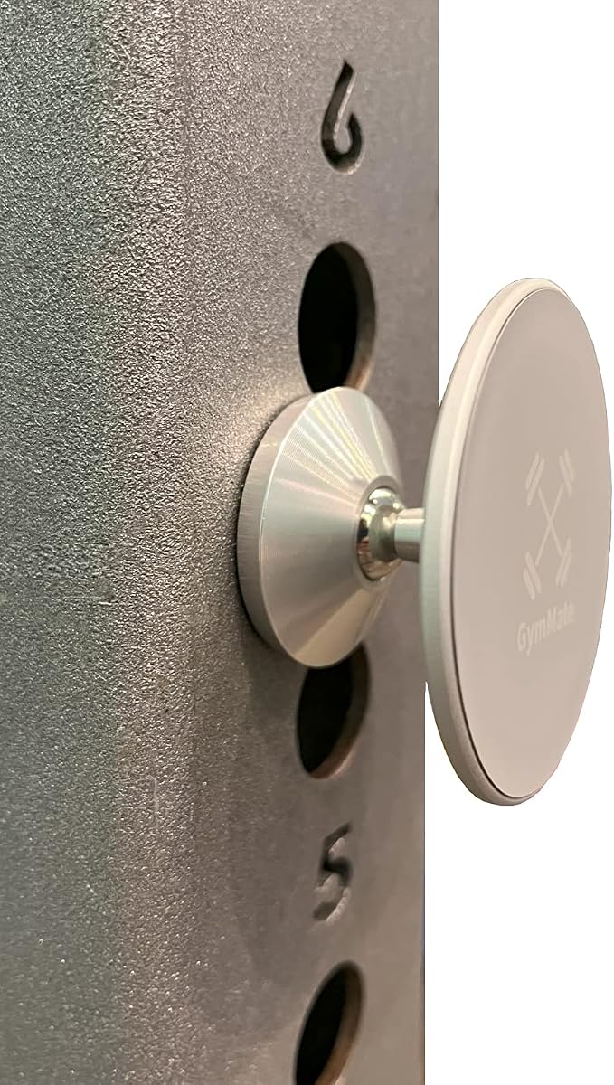Magnetic Phone Mount for Workouts & Filming, MagSafe-Compatible | Snaps to MagSafe-compatible phones and metal gym equipment for hands-free filming, fitness apps, and training; pocket-size.