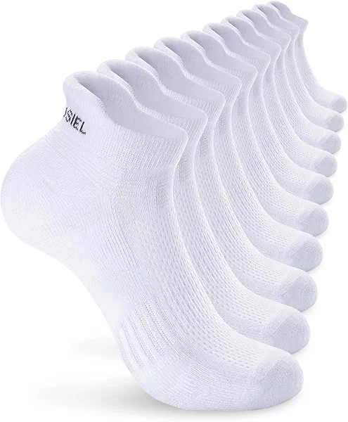 Trusiel Ankle Athletic Running Socks Cushioned Anti-Blister Low Cut Tab No Show Socks for Women 5 Pairs
