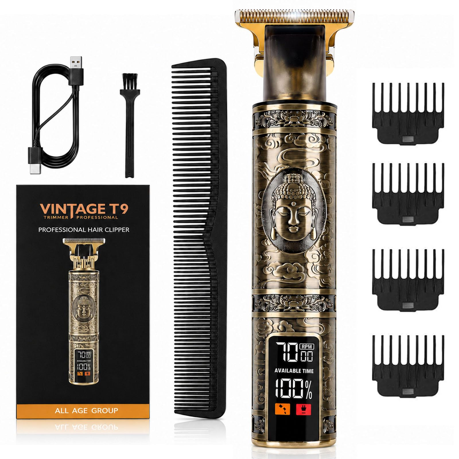 Haarschneidemaschine, Trimmer Barttrimmer Herren LED Anzeige Haartrimmer Herren Konturen Haartrimmer Konturen Haarschneidemaschine Profi Bartschneider Rasierer Haarschneider Hair Clipper