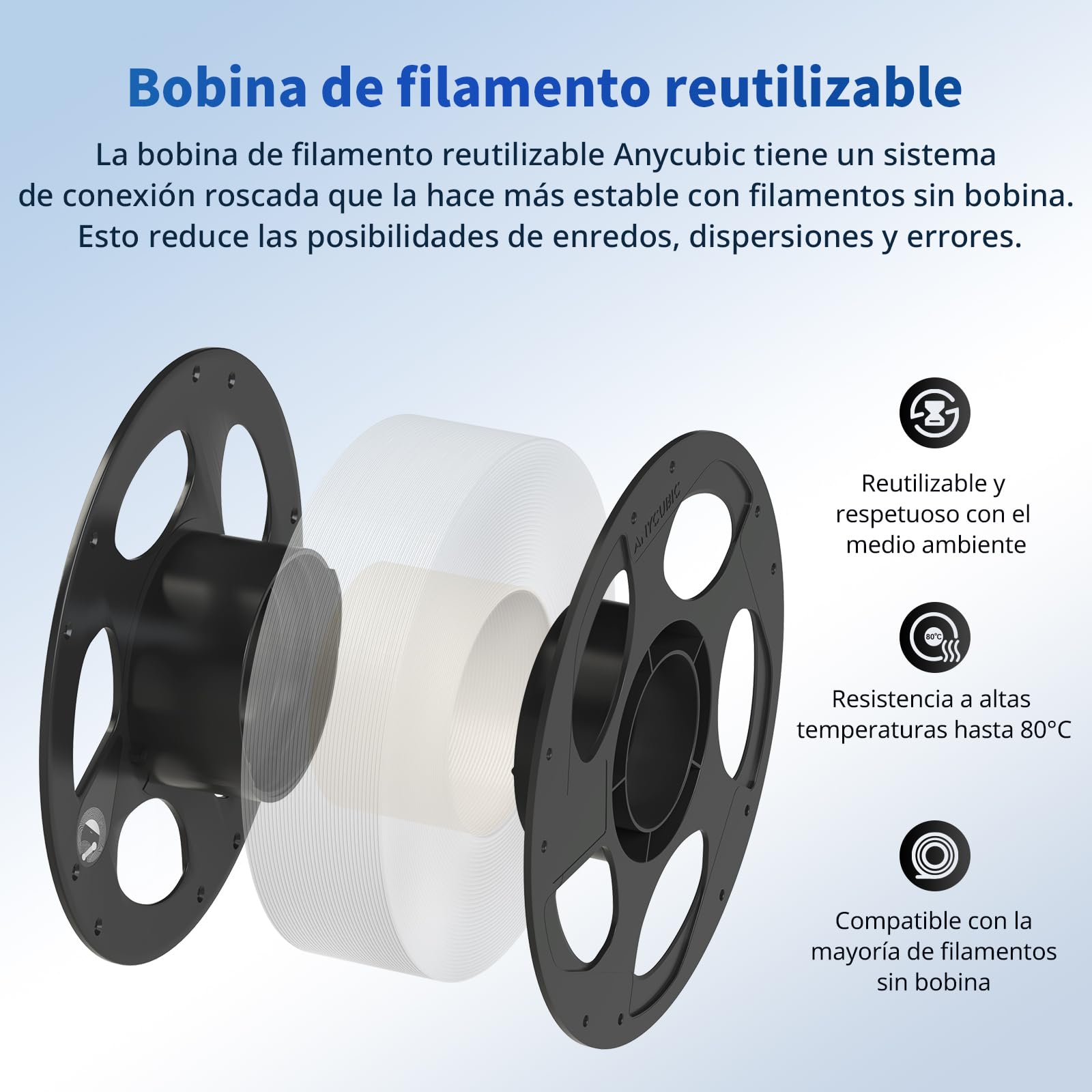 ANYCUBIC Filamento PLA para impresora 3D, filamento PLA de 1,75 mm para impresión 3D en impresora 3D y bolígrafo 3D, identificación inteligente filamento, negro*2+blanco*2, 4 kg