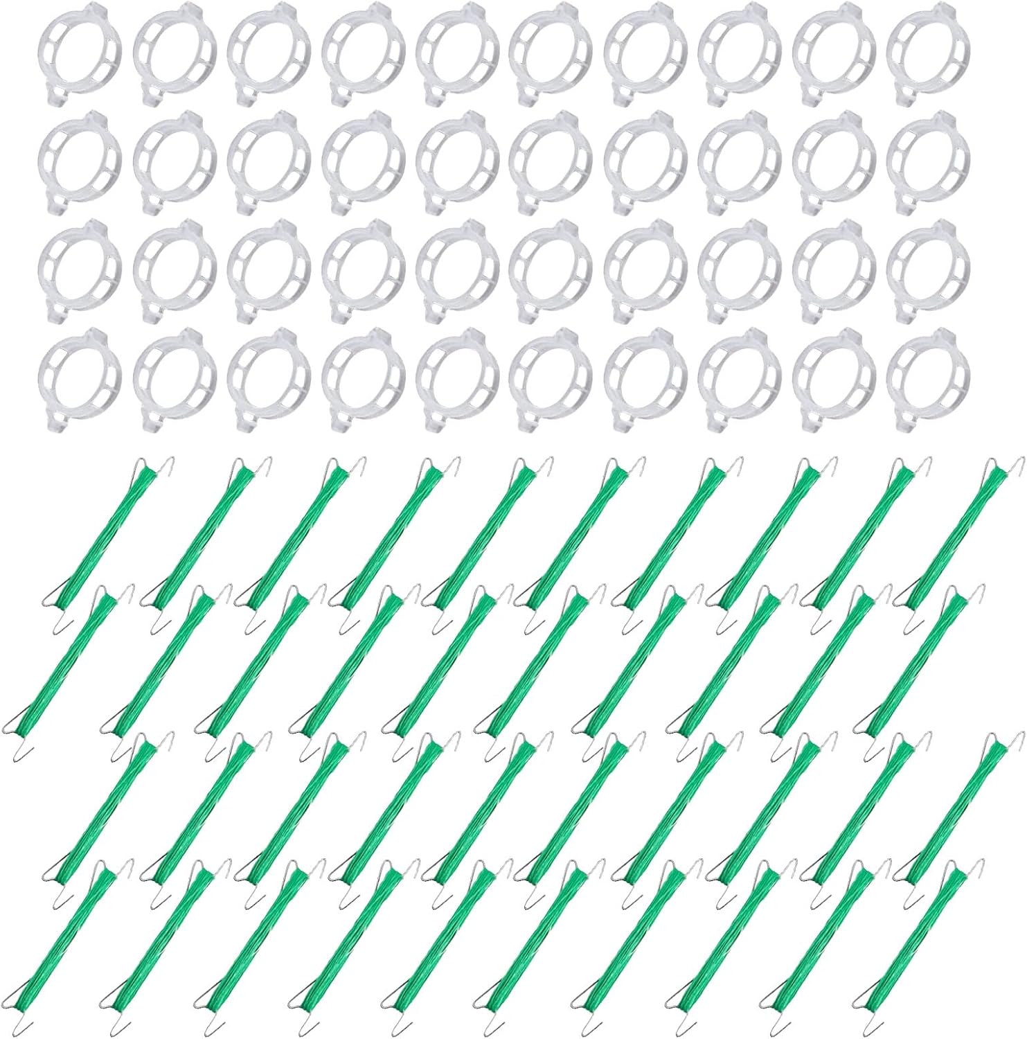 Climbing Plant Support Hooks, Tomato String Holders with 40 Clips, Stem Fixing Kit for Eggplant Cucumber Pepper Watermelon Flower Garden