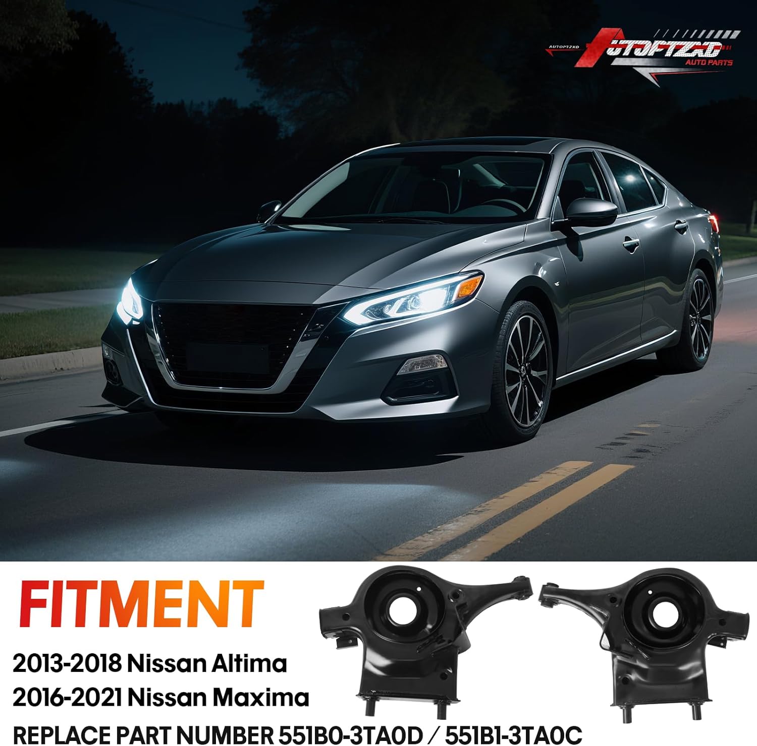 Rear Lower Left + Right Side Suspension Control Arm For Nissan Altima 2013-2018 / Maxima 2016-2021, Replace # 551B0-3TA0D 551B1-3TA0C