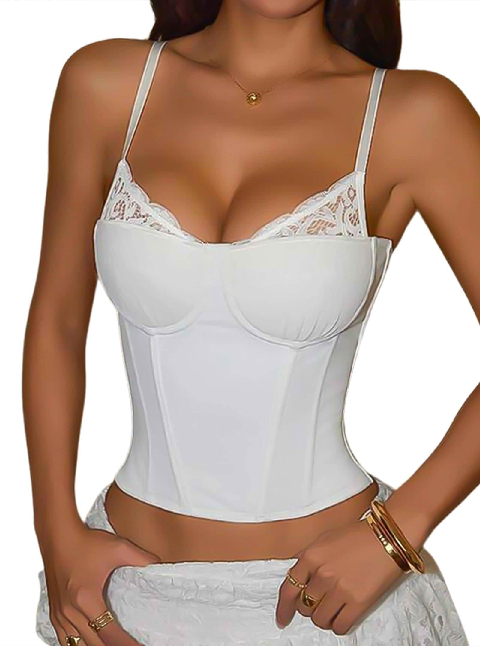Benfoly Womens Corset Top Bustier Crop Top Sweetheart Neck Cami Top Adjustable Strap Cute Sexy Sleeveless Date Night Clubwear