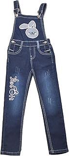 سالوبيت جينز للبنات بطباعة أرنب لعمر 7 سنوات من ايه اند بي، لون أزرق داكن