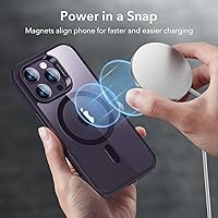 Vista 4 de ESR Classic Hybrid Funda para iPhone 14 Pro Max, compatible con MagSafe, protección a prueba de golpes de grado militar, resistente al amarilleo