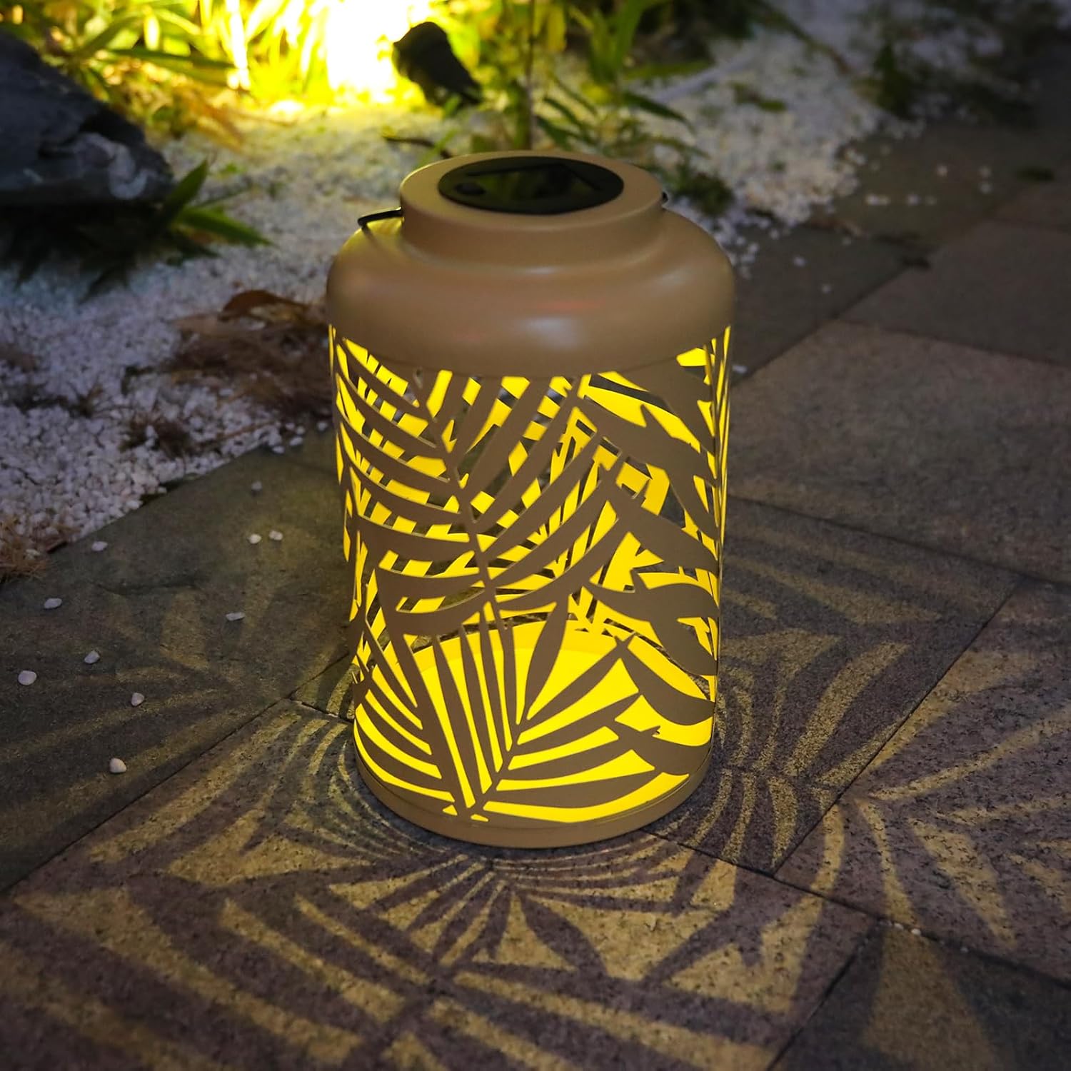 Afirst Solar Lanterns Outdoor, 2 Pack Hanging Solar Lights Hollow Out Waterproof Decorative LED Lanterns for Yard, Patio,Lawn,Pathway,Garden Decor Mother's Day Gifts