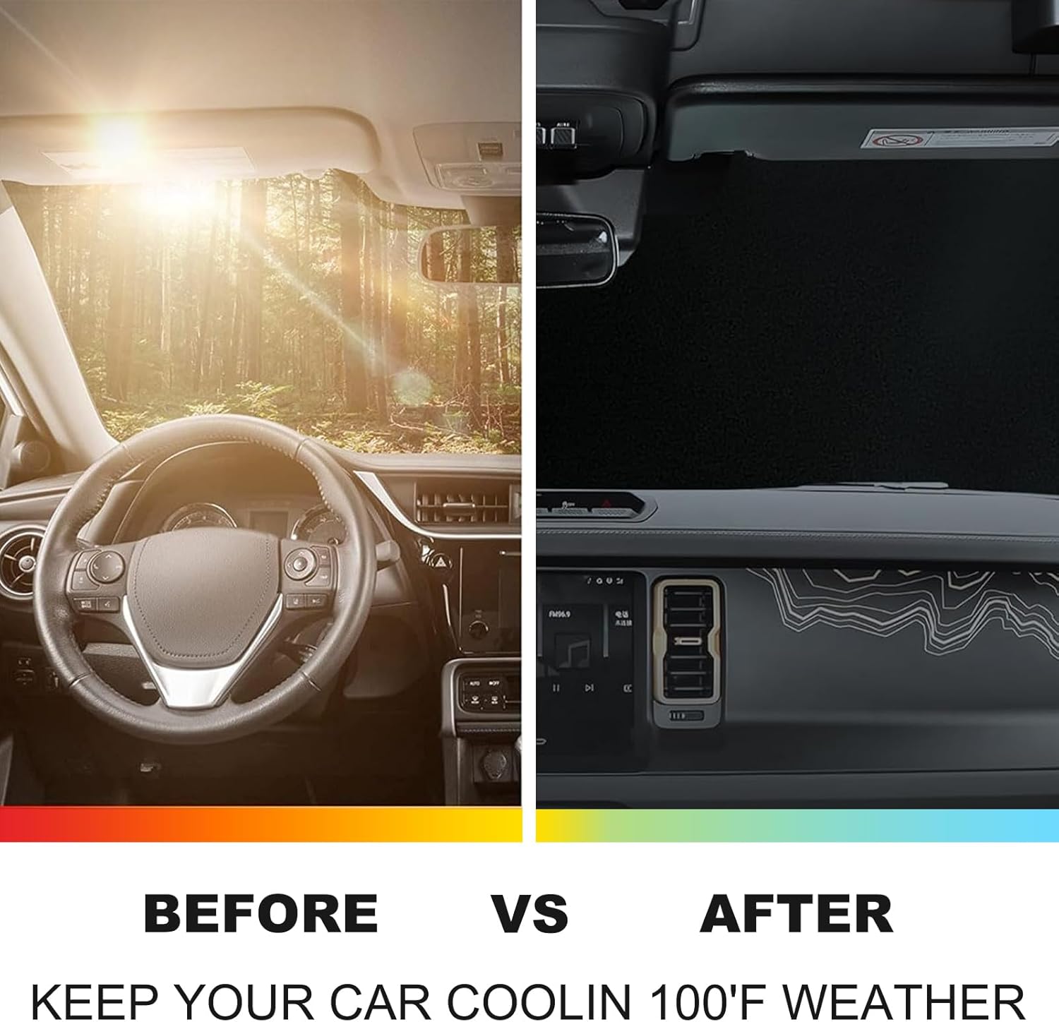 Car Windshield Sun Shade Fit Compatible with Le-xus GX 550 2024-2025 Windshield Sunscreen Heat Shield Front Windshield Sun Shade Folding Sunshade UV Protection (US Flag)