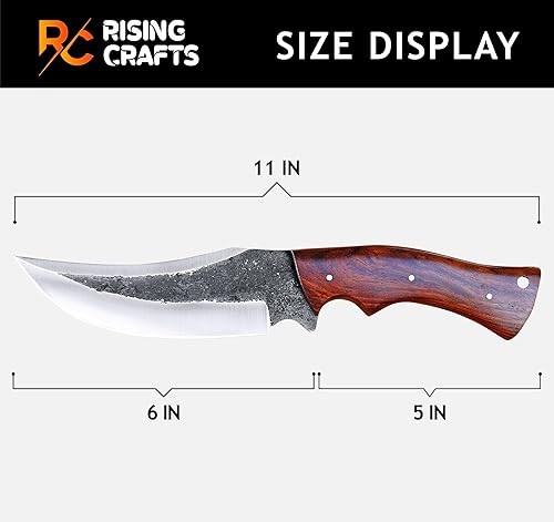 Miniatura 5 de Cuchillo de acero de alto carbono hecho a mano  Cuchillo de espiga completa  Cuchillo de supervivencia de hoja fija, cuchillo de caza, cuchillos