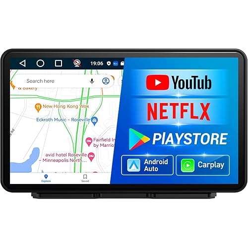 Android Carplay Screen for Car, 7 Inch with 4 Core and 2GB+32GB, Wireless Apple Carplay Android Auto Car Stereo Built-in GPS Navigation Netflix YouTube Tictok Google Play, OTA Upgrate Support