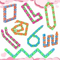 Vista 9 de 8 piezas de 24 eslabones Fidgets Wacky Tracks juguetes fidget para niños estudiantes de aula regalos rellenos de calcetín escolar plástico sensorial