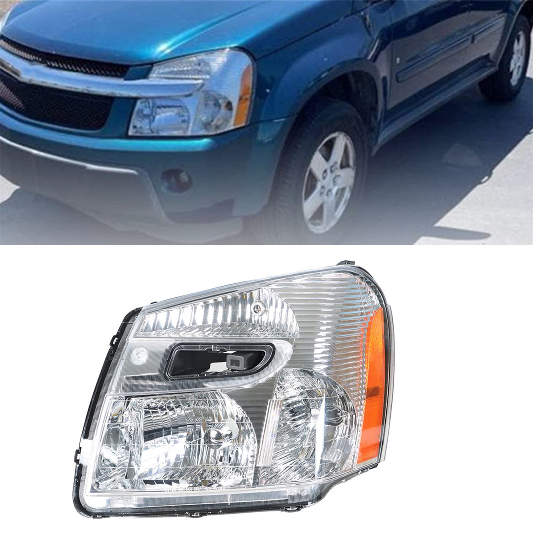 WFLNHB Headlights Assembly 15888058 GM2502254 Replacement for 2005 2006 2007 2008 2009 Chevy Equinox Projector Headlamps Left Side(Driver Side)