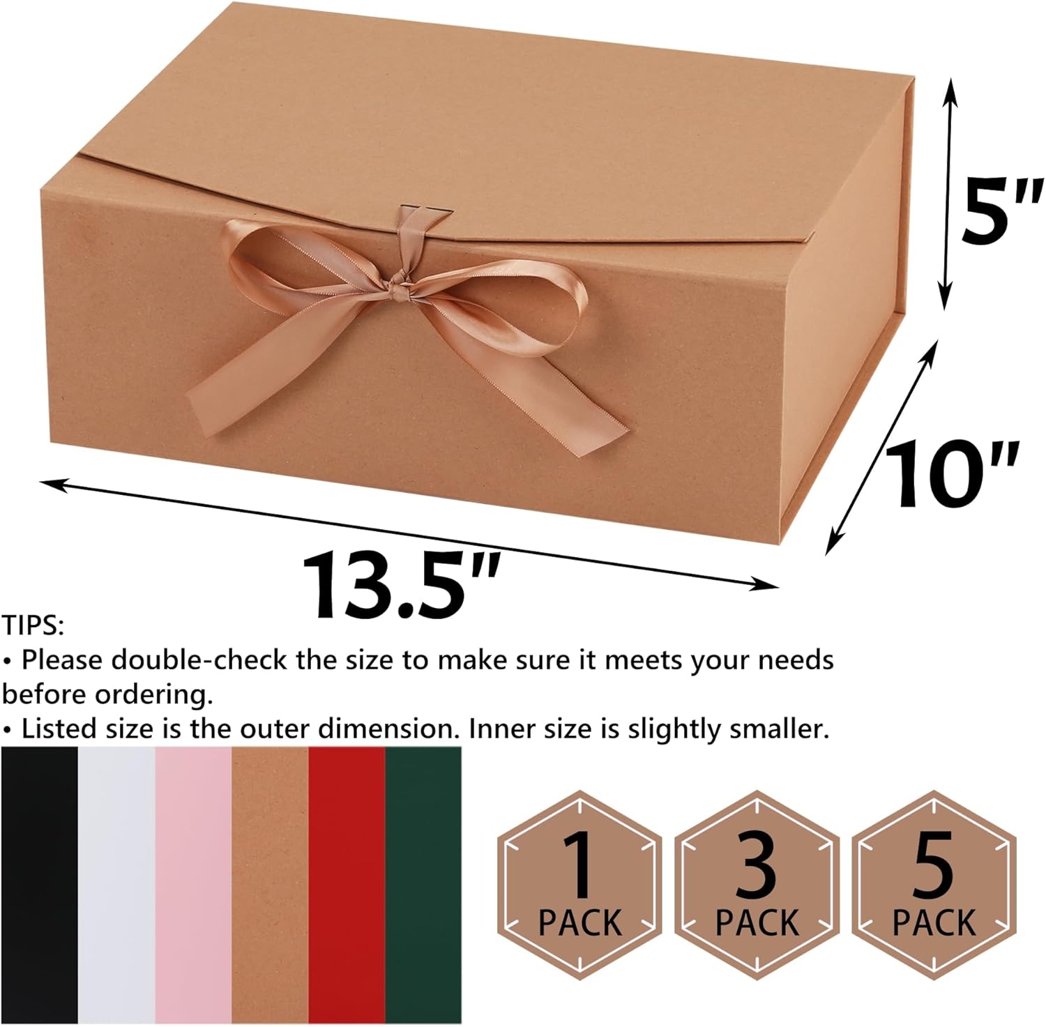 STOBOCTER Gift Box,13.5x10x5 Gift Boxes with Lids for Presents,Magnetic Gift Box for Wrapping,Birthday, Wedding, Bridesmaid Proposal, Christmas,Includes Ribbon,Card - Image 3