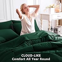Vista 4 de CozyLux Full Size Comforter Sets Emerald Green, 7 Pieces Bed in a Bag, Green Comforter Full Size, All Season Bedding Sets with Stitch Quilted