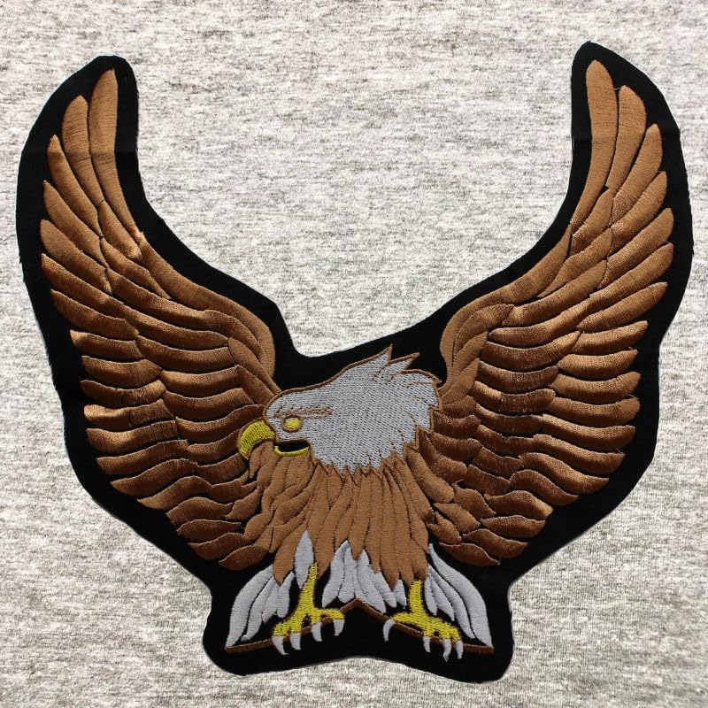 Patch brodé aigle grand écusson dos vêtement jean et cuir motard