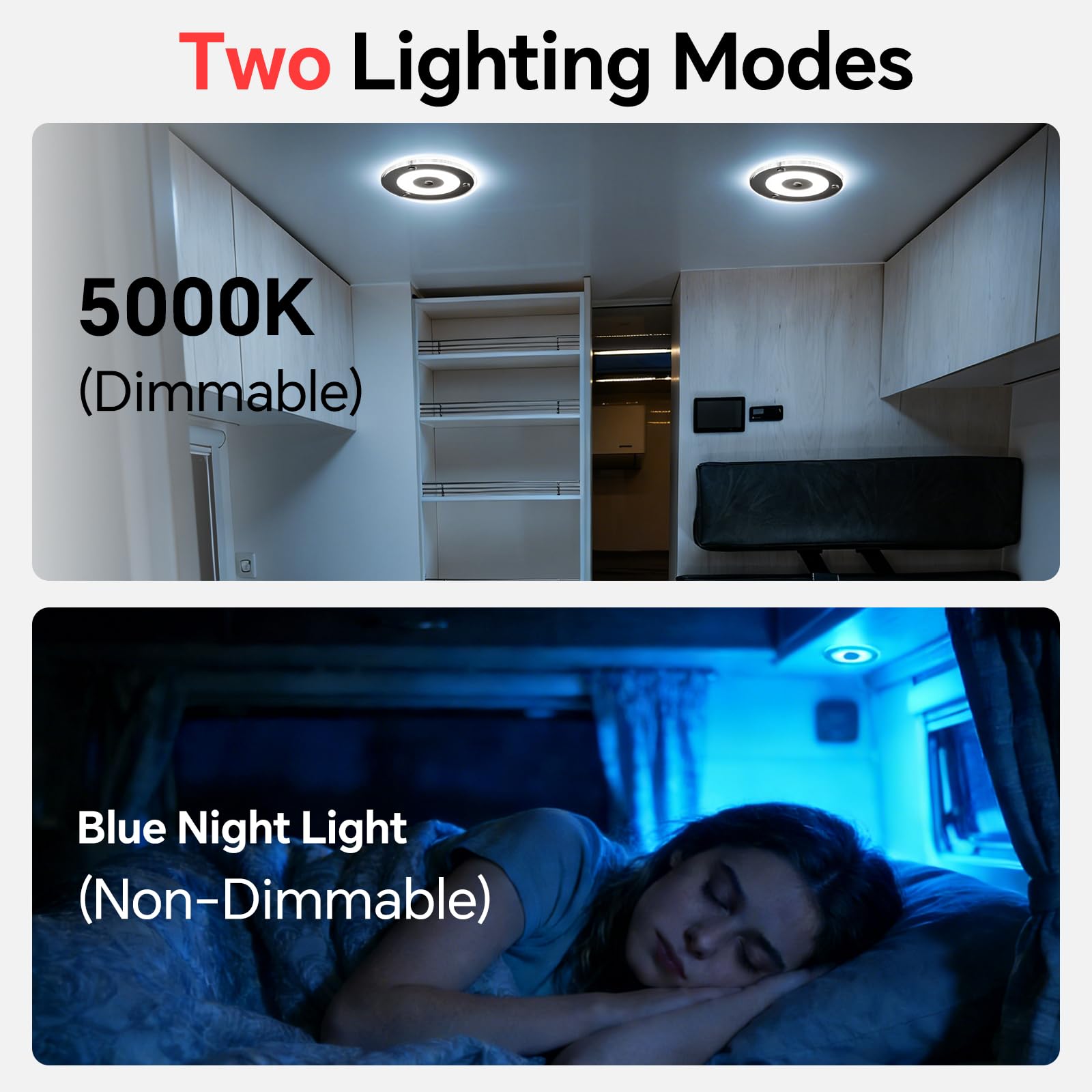 kampera morskiego Panel wewnętrzny LED oświetlenie rozpychacza 12V 24V przyciemniana lampa sufitowa, lampa do montażu na powierzchni łodzi z przełącznikiem dotykowym(2 x 120mm 5000K)